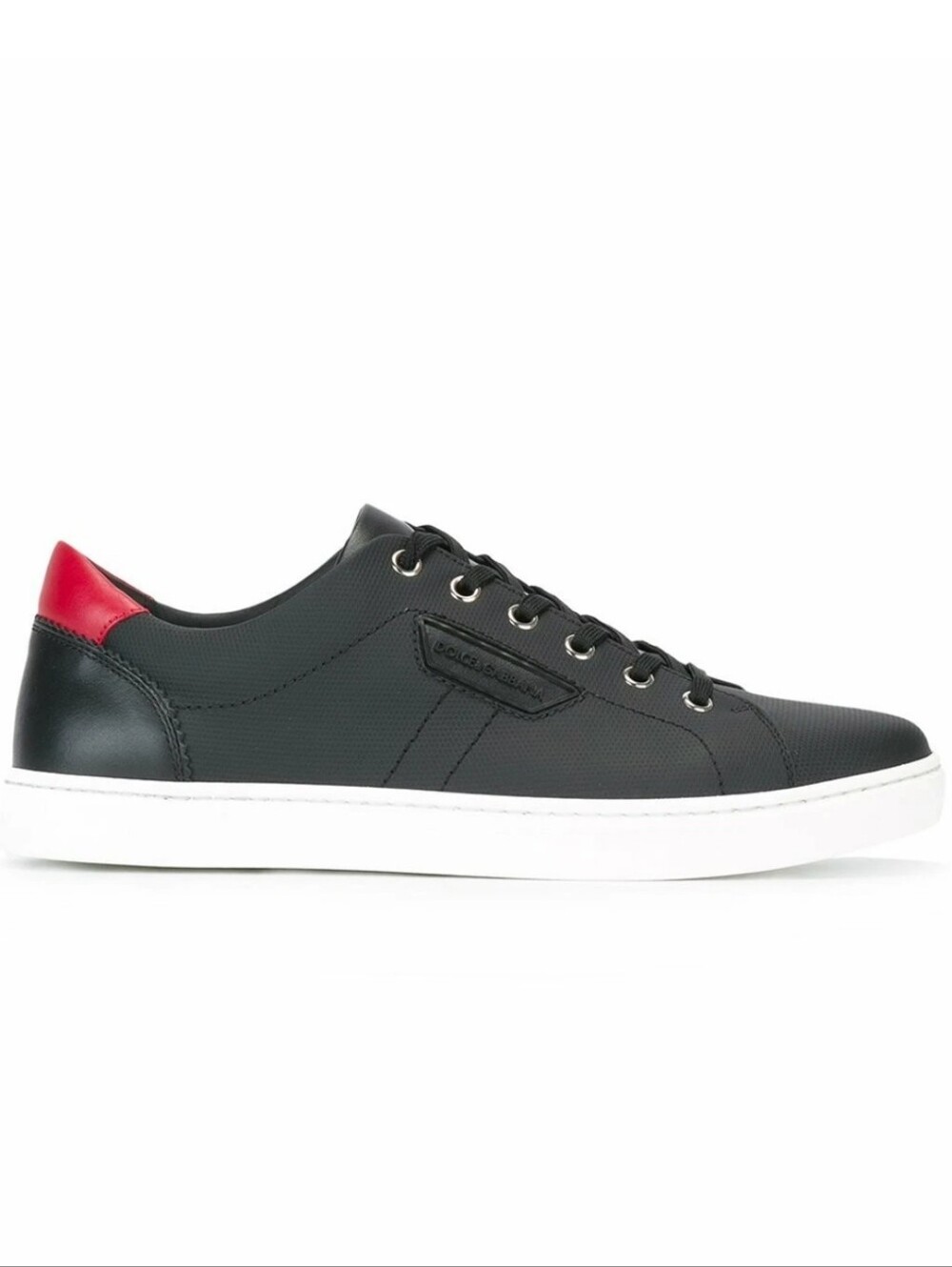 DOLCE AND GABBANA LOGO PORTOFINO LEATHER SNEAKERS